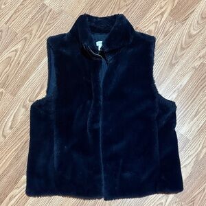 Navy Faux Fur Vest